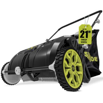 Restored Sun Joe SDJ601LS | 21-in Manual Leaf Sweeper | 22-Gal Collection Bag (Refurbished)